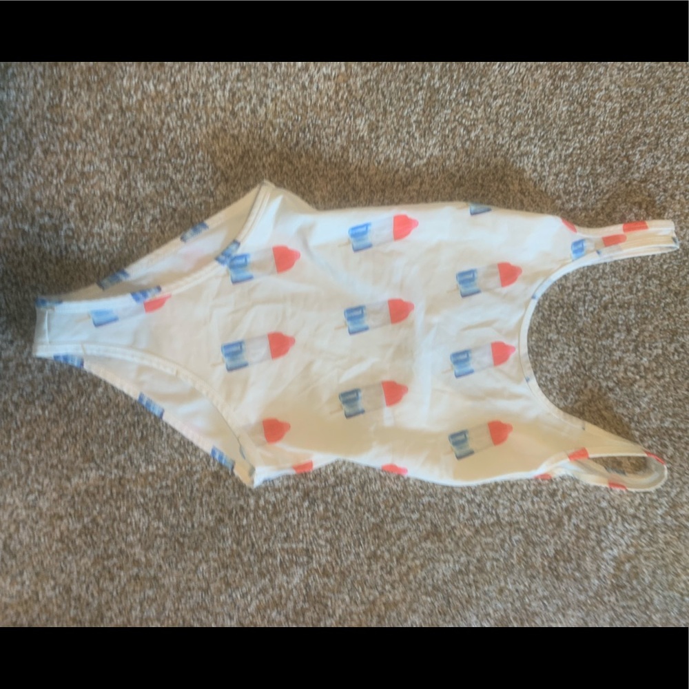 White one piece popsicle suit